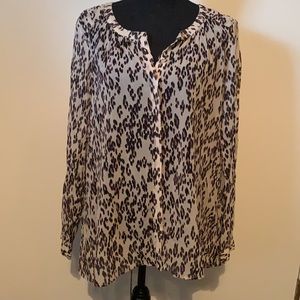 Sheer leopard print blouse - Large